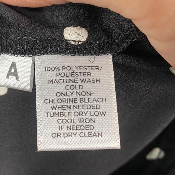 NWT Ann Taylor LOFT Black White Polka Dot Bell Sleeve Shift Shirt Dress SZ S - Picture 9 of 9